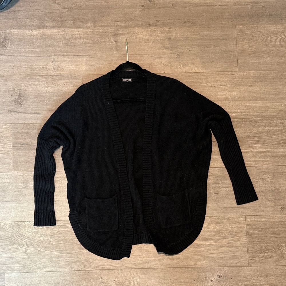 Express Black Open Front Cardigan